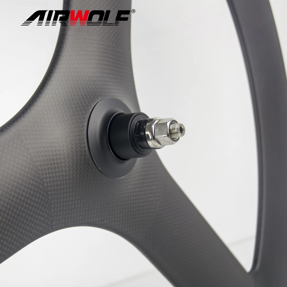 700C carbon wheelset 65mm Tri spoke road wheel,Clincher/Tubular with 23mm width 3 spoke carbon bike wheels