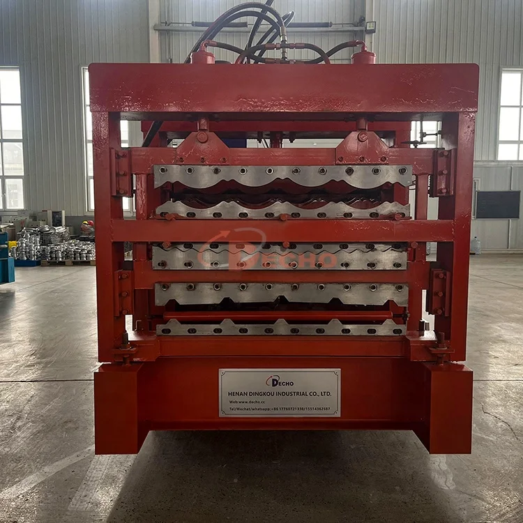 Hot sale building material ibr panel zinc glazed trapezoidal three layer roof sheet roll forming machine