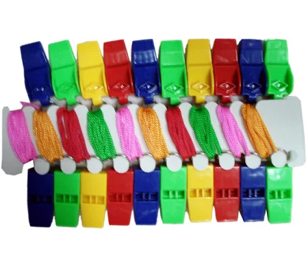 Custom Logo Emergency Survival Whistle Cheap Plastic Colorful Whistle In Bulk Packed Wholesale Toy