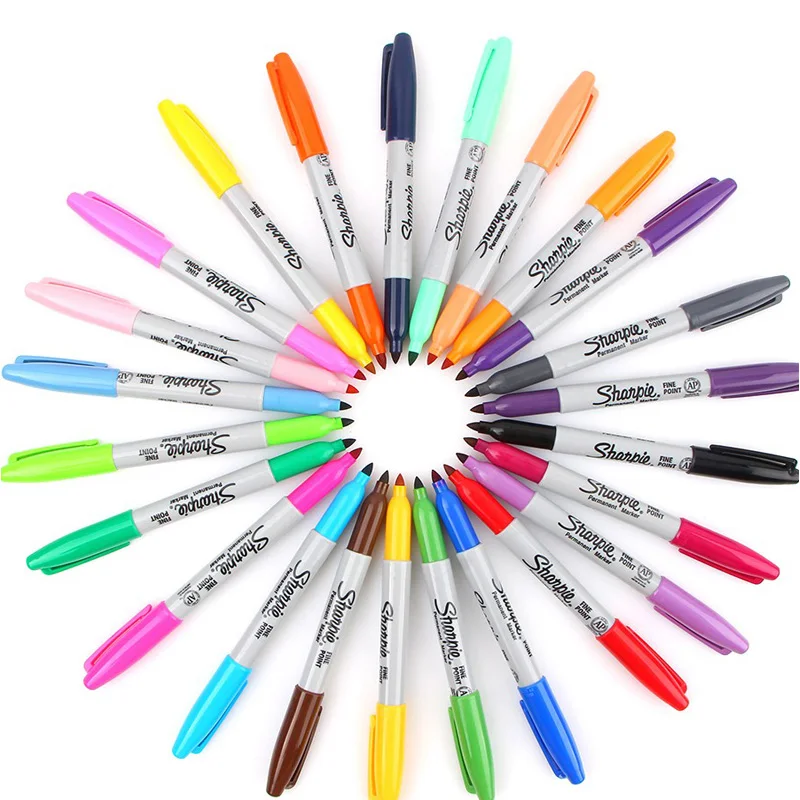 
sanford sharpie fine point permanent pen oil diy marker pen 1.0mm 12pcs AP ASTMD-4236 yellow 30035 