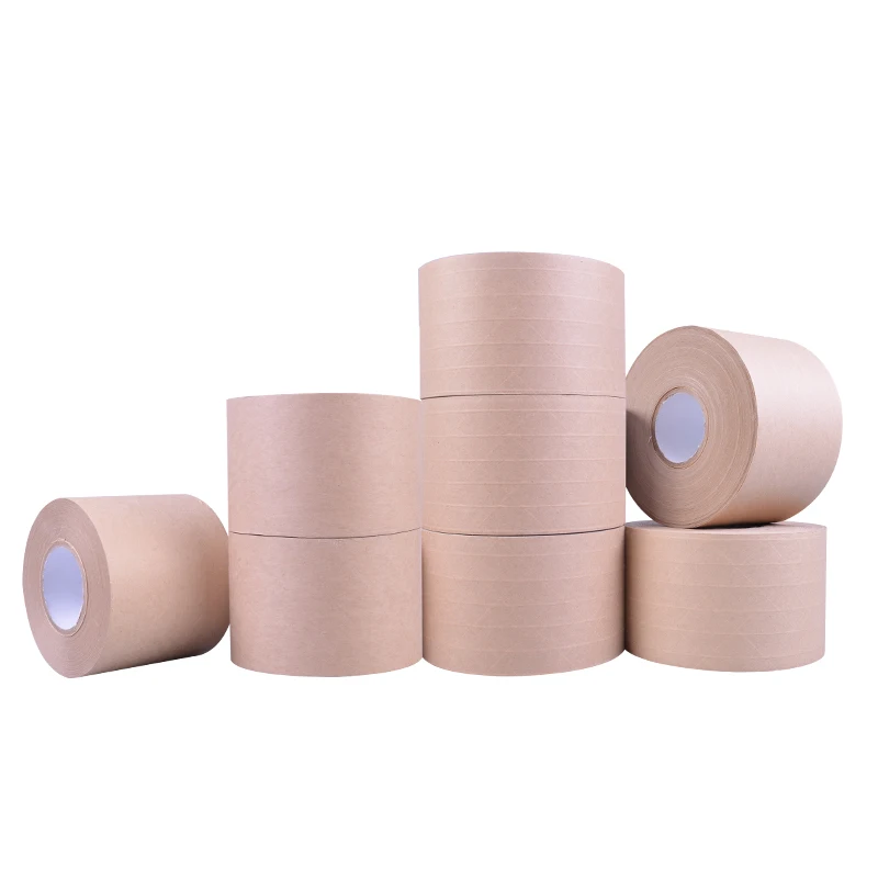 High adhesion Eco Friendly Custom Printed Log Self-adhesive Water Activated Reinforced Kraft Gummed Tape