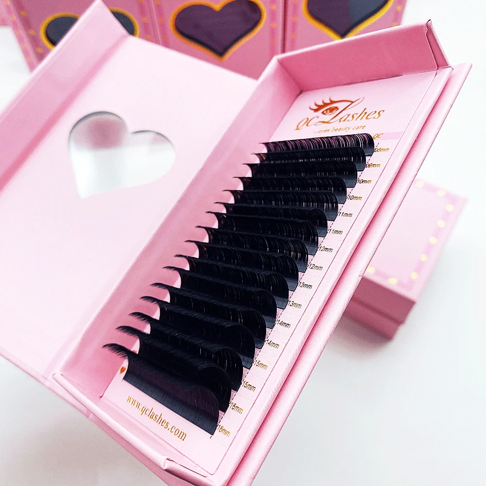 High Quality Lash Vendor 0.03 0.05 0.07 C CC D L M Curl Silk Volume Faux Mink Individual Lashes Tray Supplies Eyelash Extension