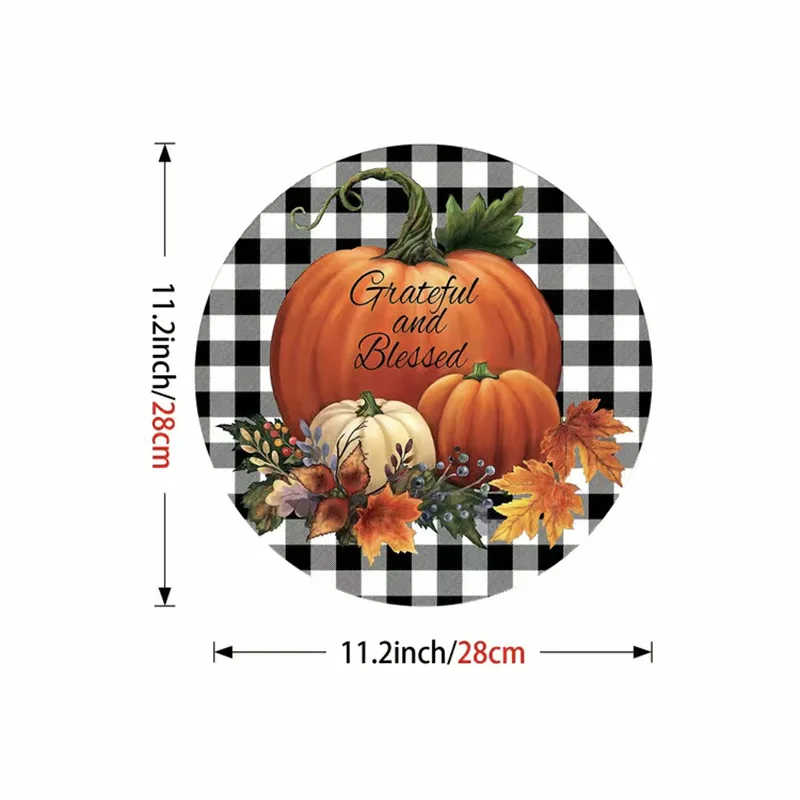 custom Wooden Halloween Welcome Doorplate Hanging Sign Circular Wooden Doorplate  2023 New Style