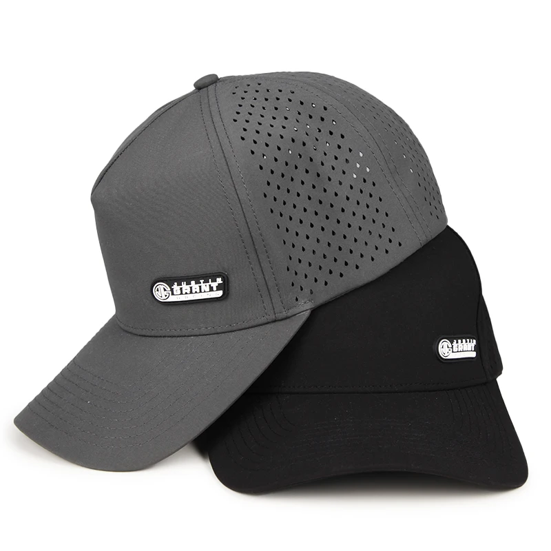 Custom Rubber Patch Laser Cut Punching Holes Baseball caps Laser Cut Punching Golf Cap Custom Hats With Back Holes Trucker Hats