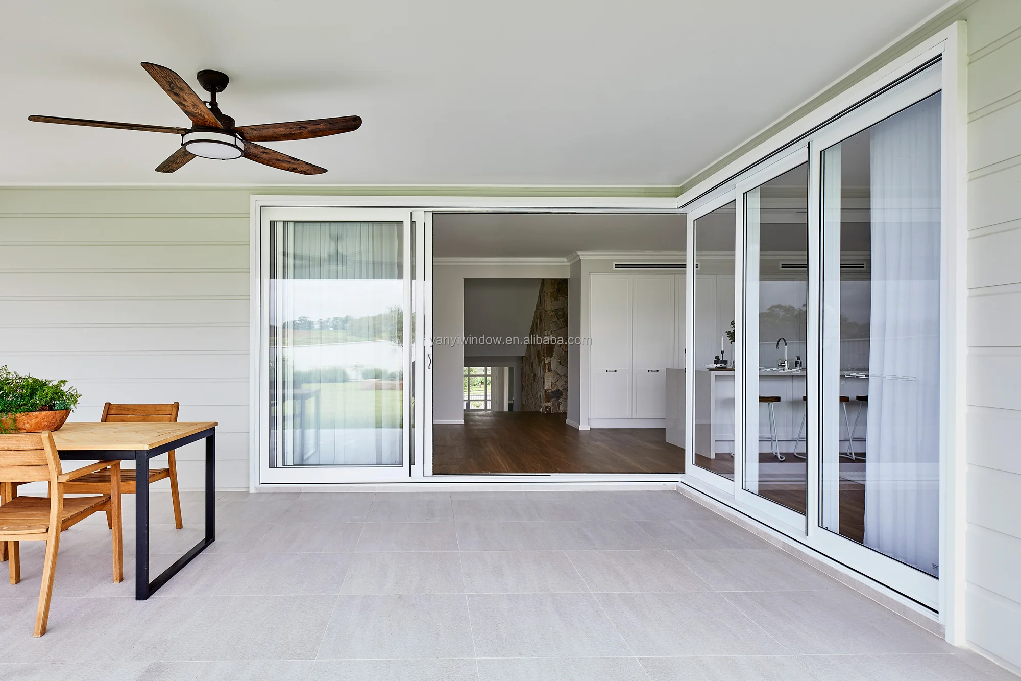 Internal home application casement and sliding at the same time fireproof Aluminum PT door