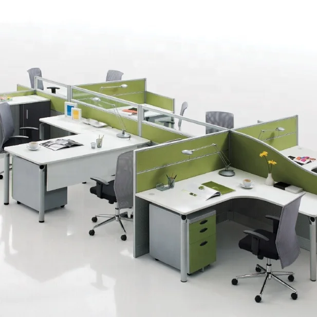 modular office furniture staff workstation and partition with screen