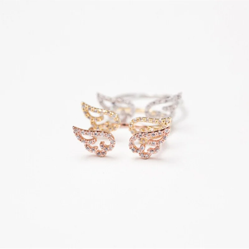 South Korea Fashion Angel Wings Wings Opening Adjustment Ring Female Tide Jewelry Ring Cross-border Accessories Wholesale