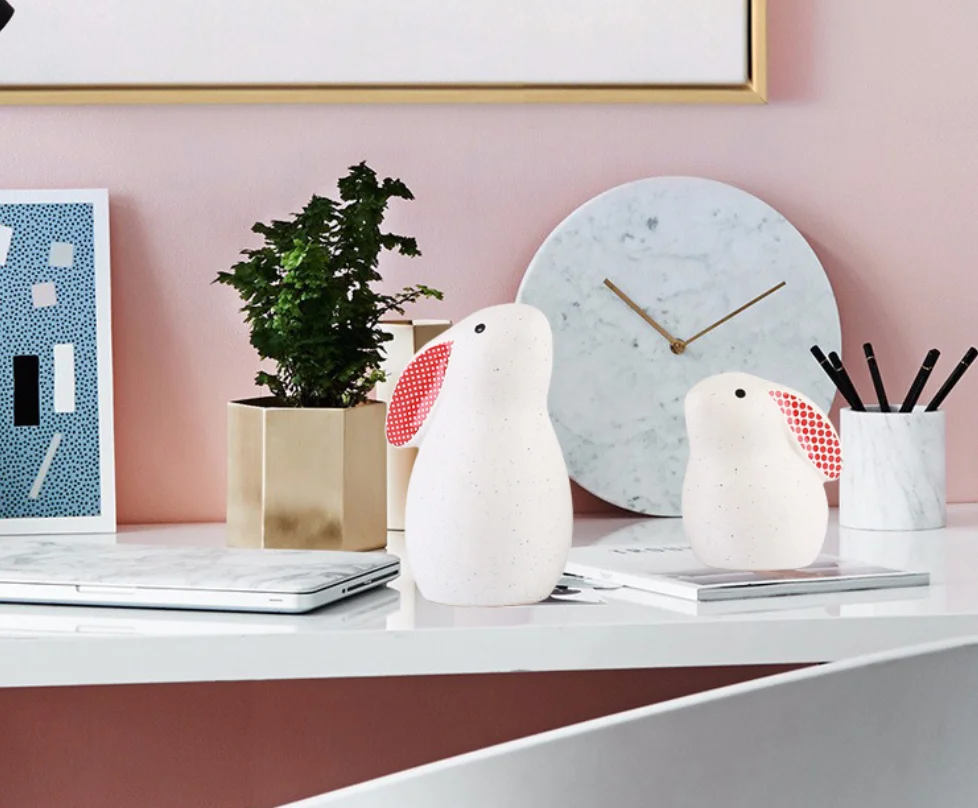 Wholesale ceramic wedding cute rabbit ornaments hotel home decor ornaments nordic home decoration pieces