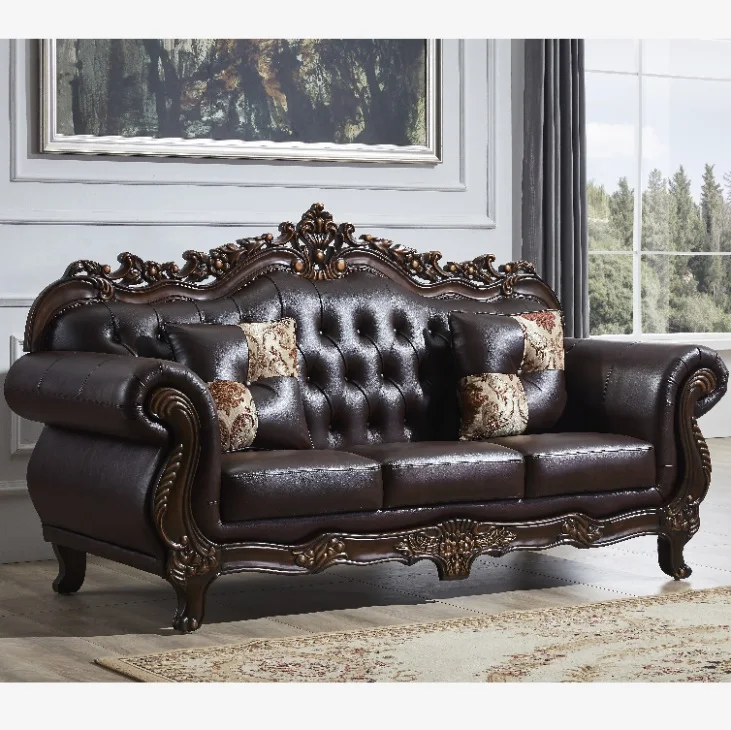 American Country Style Hotel furniture Wooden Sofa With Fabric Finish For living room sofas