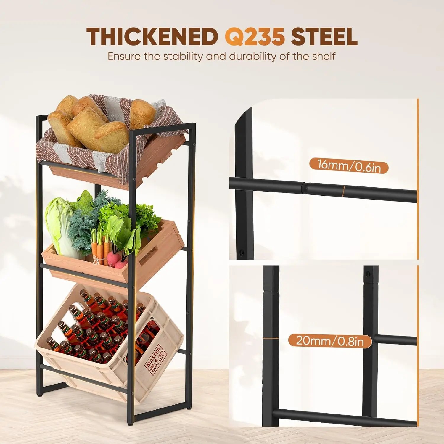 Drinks Crate Rack Shelf Water Crate Shelf Beer Crate Shelf Barbecue Storage Transport