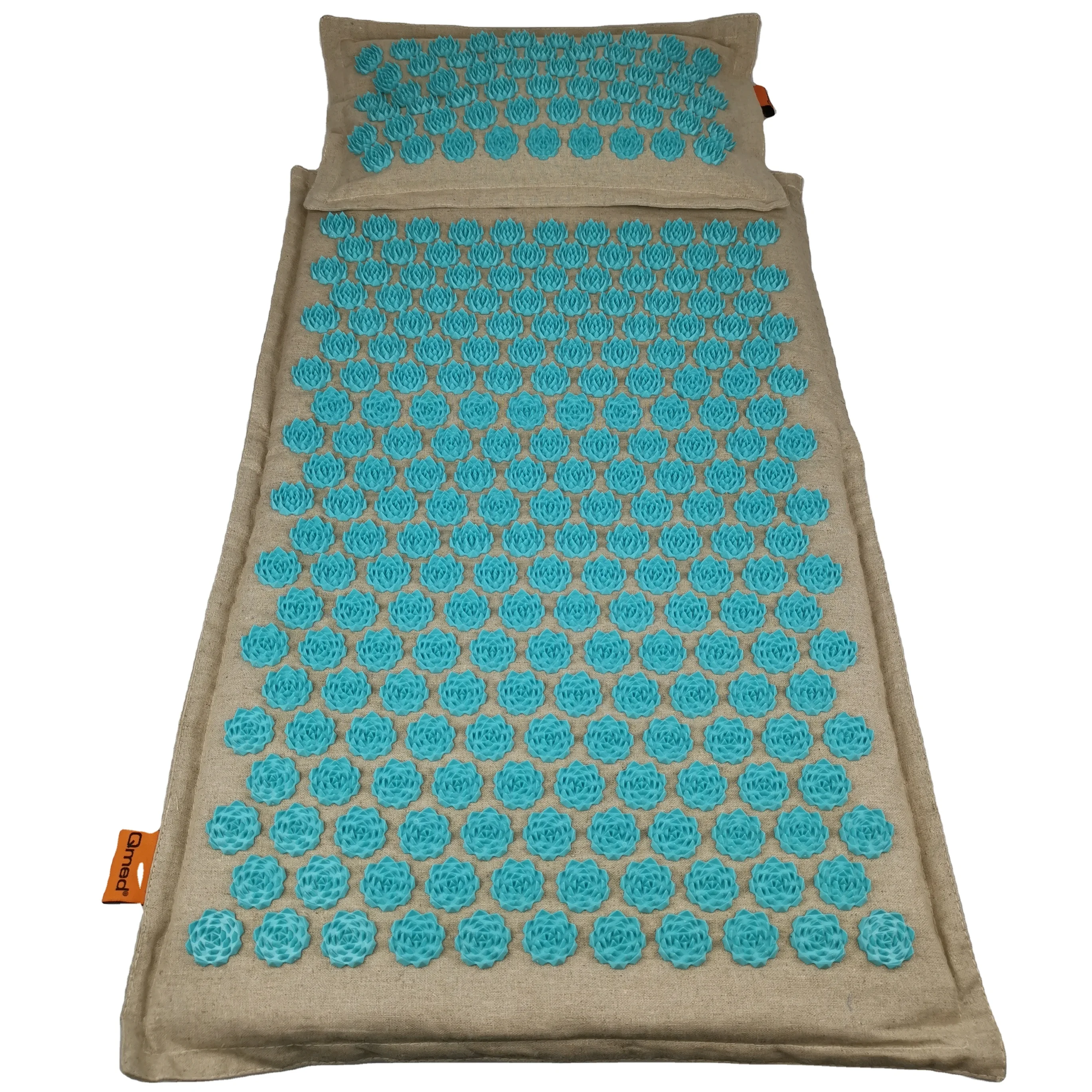 New Spike Natural Linen Acupressure Mat Spikes Massage Akkupressur Mat and Pillow Set