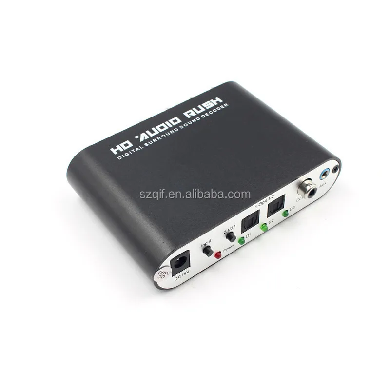 Latest 5.1 Audio Decoder converter PC-USB Soundcard RCA SPDIF Coaxial Optical 5.0 receiver Volume USB music player