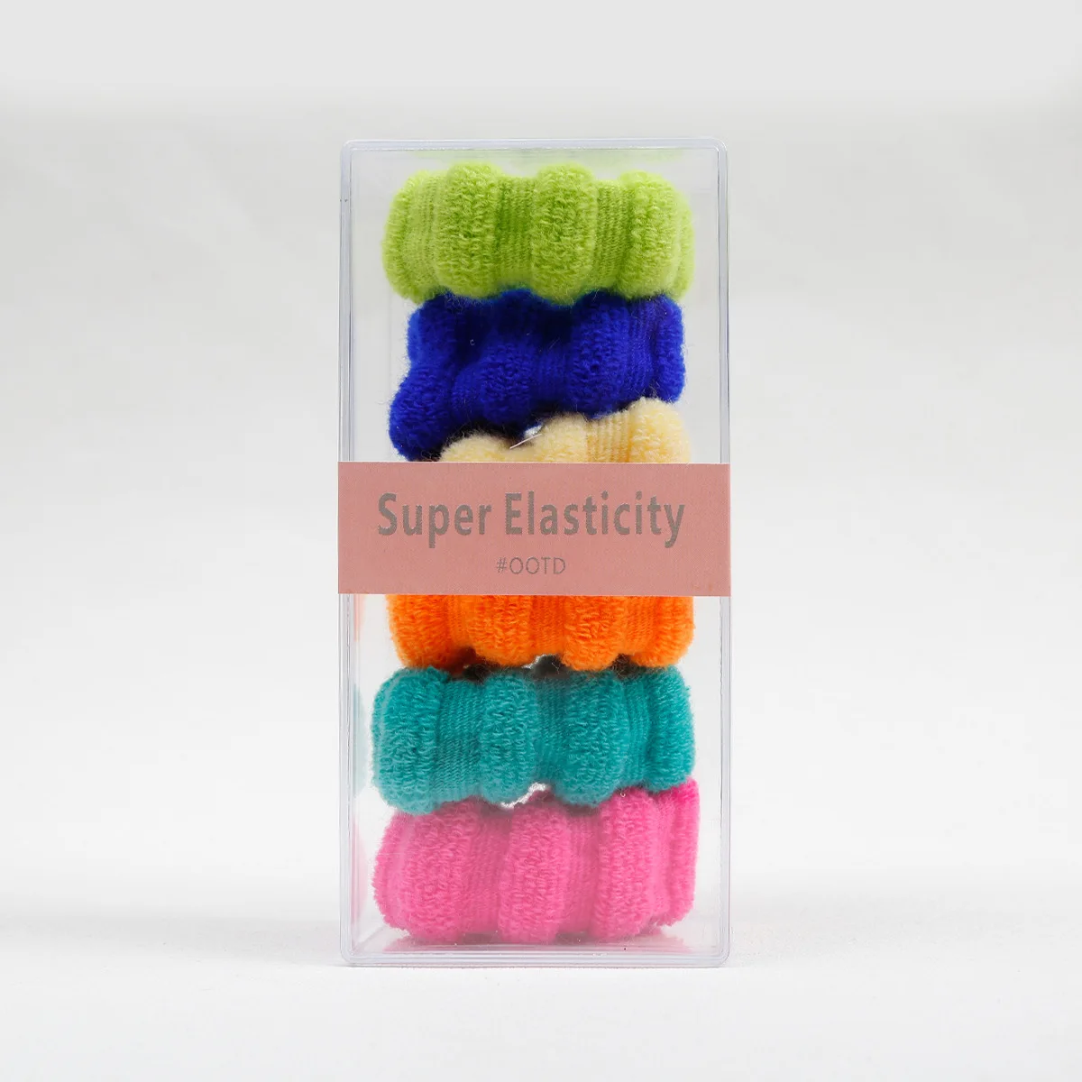 Highly elastic girls hair bands korean kids neon colors hair ties set wholesale women towel hair ring with box