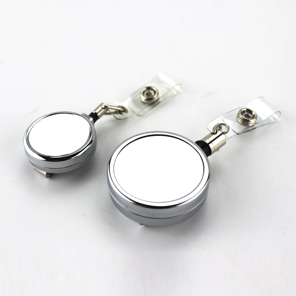 YOYO Sublimation Office Nurse ID Retractable Blank Badge Reel Holder Clip with Carabiner