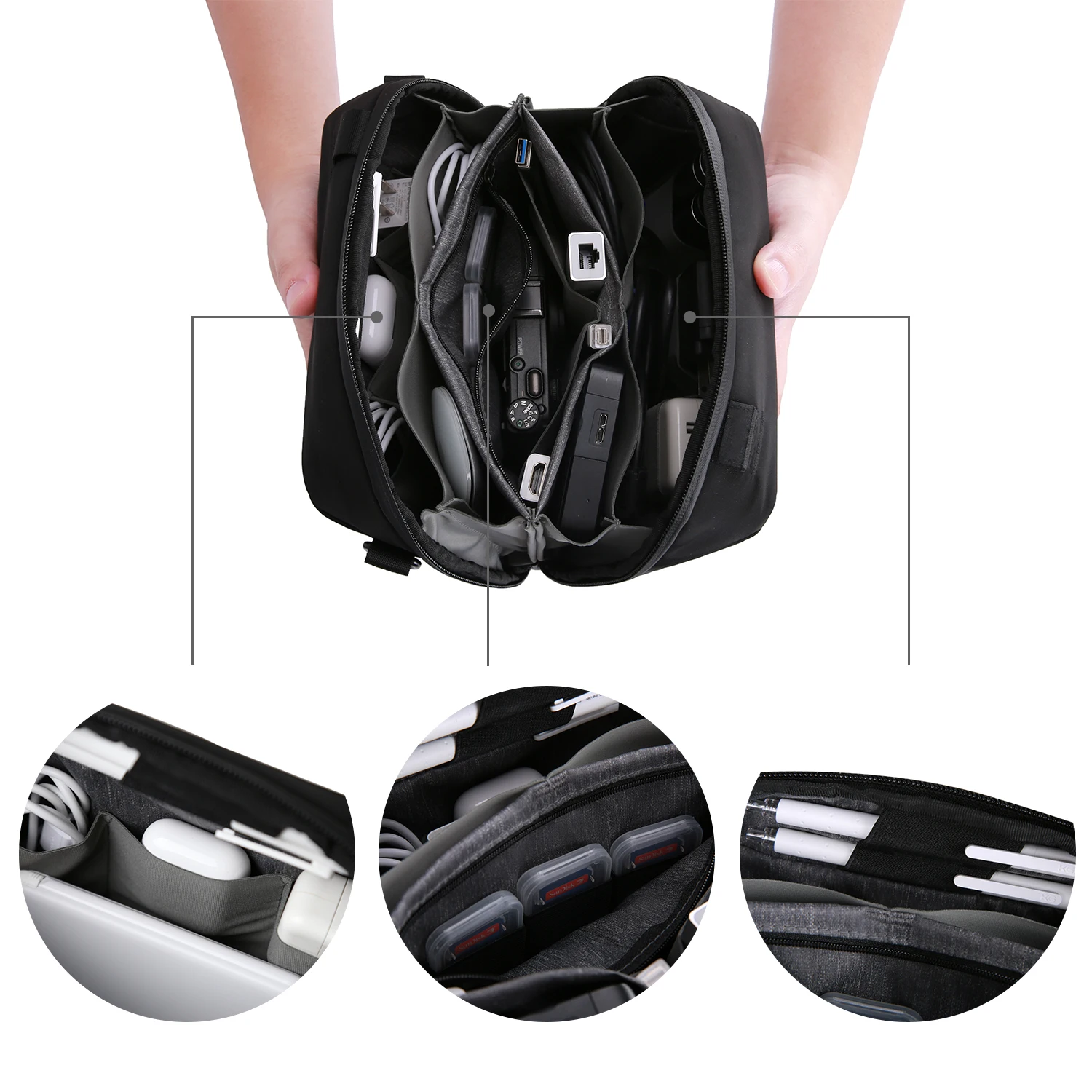 Custom Logo Travel gadget organizer electronics accessories carry bag digital storage cable bags
