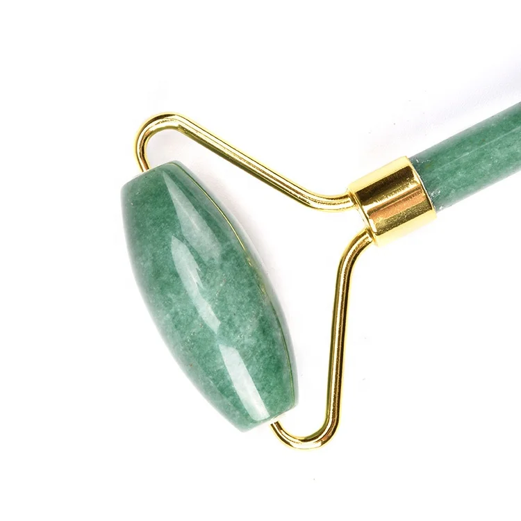 Green Jade Stone Face Beauty Massager Custom Logo 100% Natural Aventurine Jade Roller Gua Sha Set