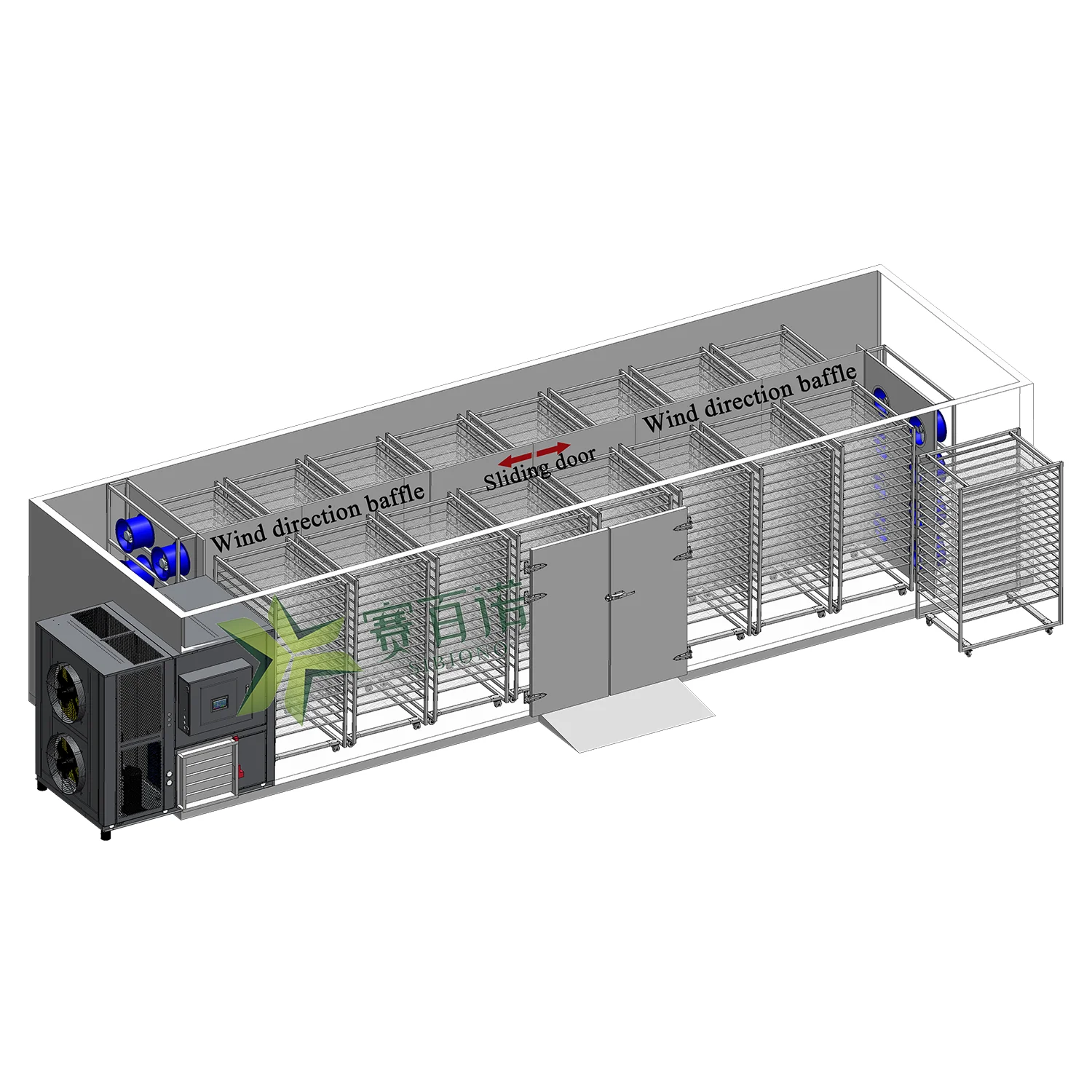 70% Power saving Professional Spinach Dryer Machine with 544 Trays and 3 Tons Capacity