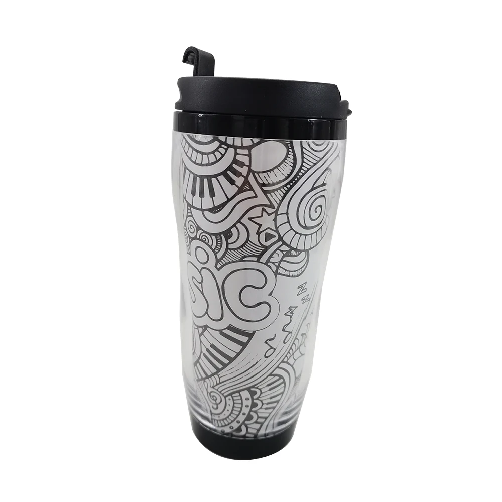 Plastic Draw Doodle DIY Color Cup with 4 markers DIY Coloring mug