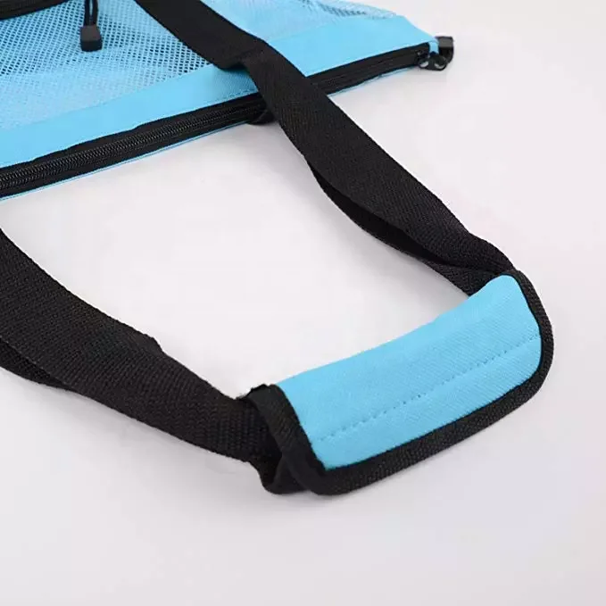 Large Capacity Double Mesh Beach Tote Bag with Insulated Picnic Cooler Travel Bag