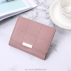 Casual fashionable women girl business leisure short wallet card holder pu leather mini coin purse multicard wallet