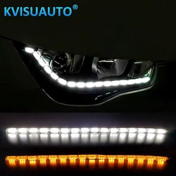 CQL Flexible Crystal Angel Tears LED Strip Light With Turn Signal DRL Daytime Running White With Following Yellow Function
