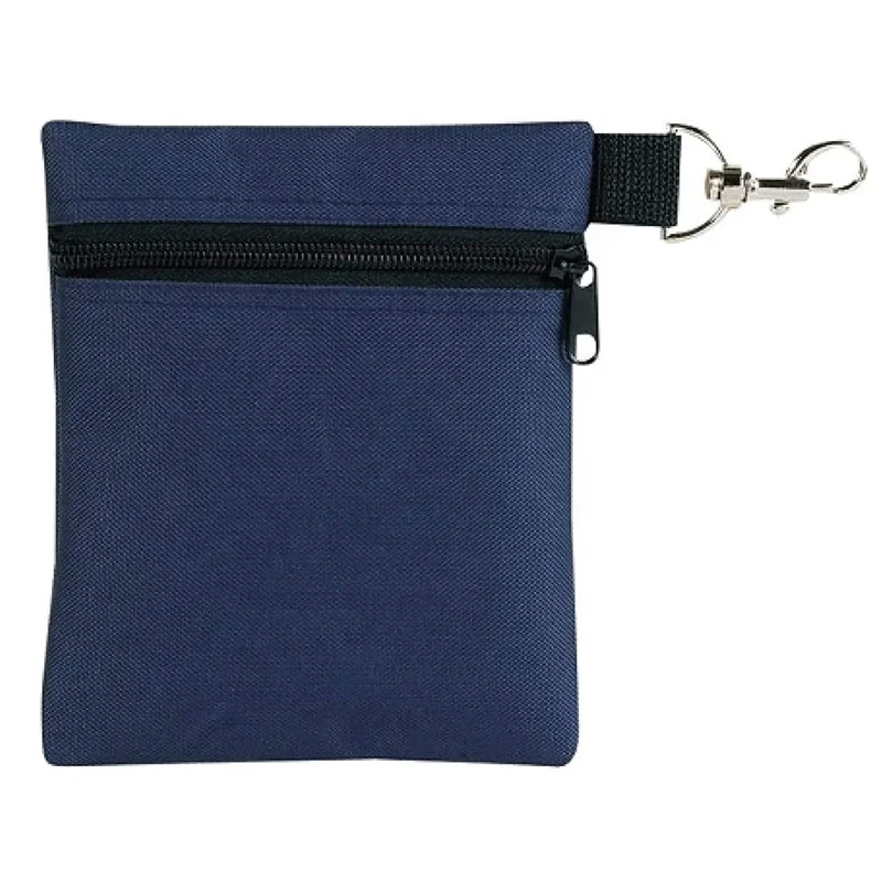 Golf Tee Pouch Golf Detachable Accessory Pouch Professional Zipper Golf Tee/Ball Pouch Bag with Metal Lobster Claw Clip