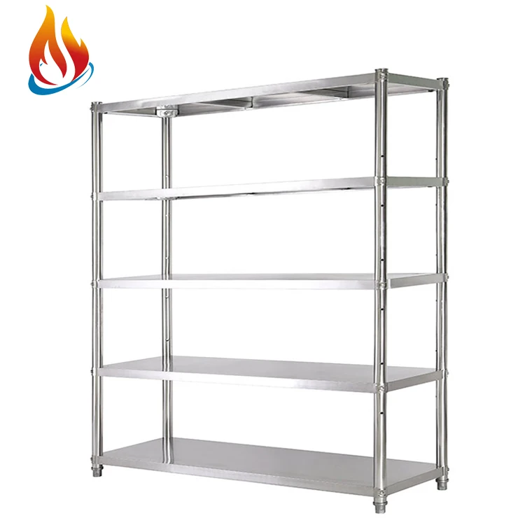 Custom 4-Tier Kitchen Stainless Steel Shelving Unit Adjustable Utility Shelf Multi-Purpose Organizer Rack