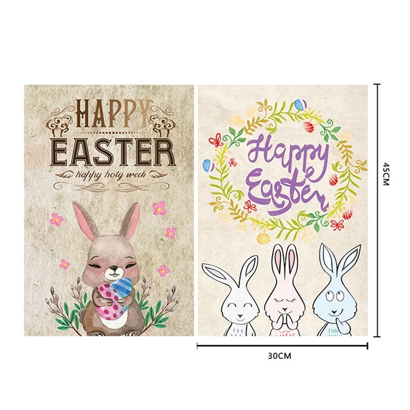
Оптовая продажа, пользовательский Графический Новый счастливый Пасхальный двусторонний сублимационный принт, декоративный дешевый Садовый флаг двора 