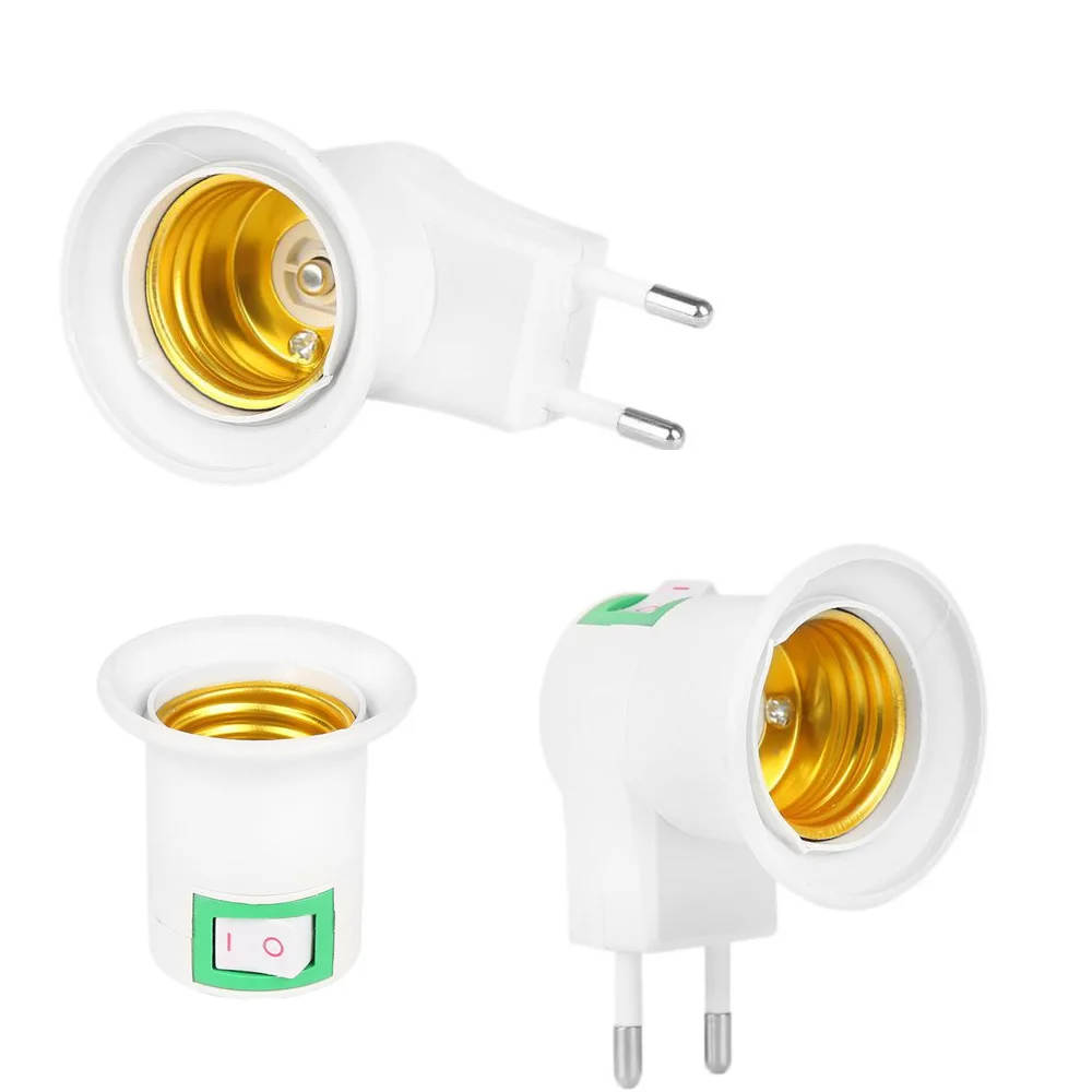 E27 LED Light Lamp Bulbs Socket Base Holder EU/US Plug Adapter ON/OFF Switch for Night Light Wall Lights