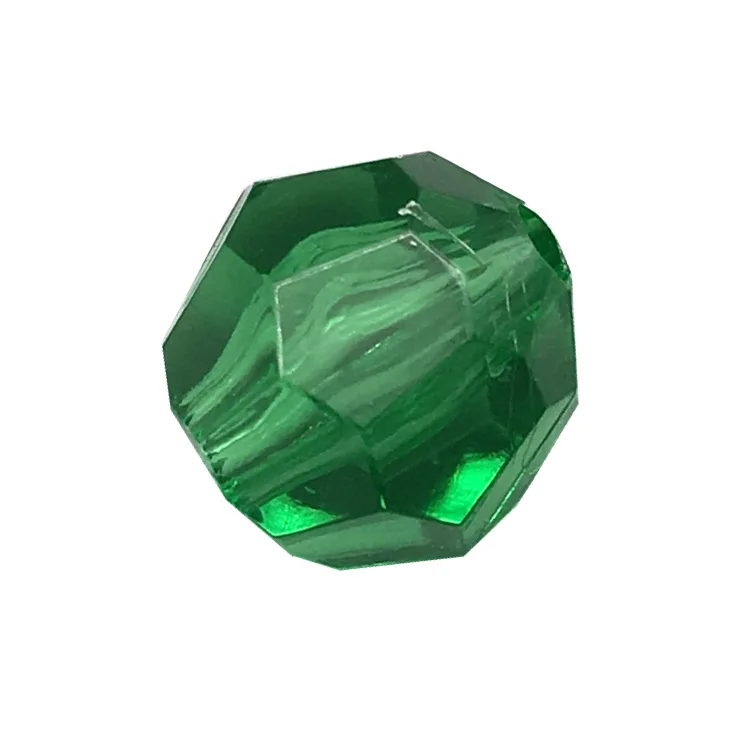 Hongzhi Whosale 8mm 10mm 12mm 14mm Beautiful 32 Faceted Acrylic Beads Transparent Loose Plastic Beads For DIY Jewelry Making