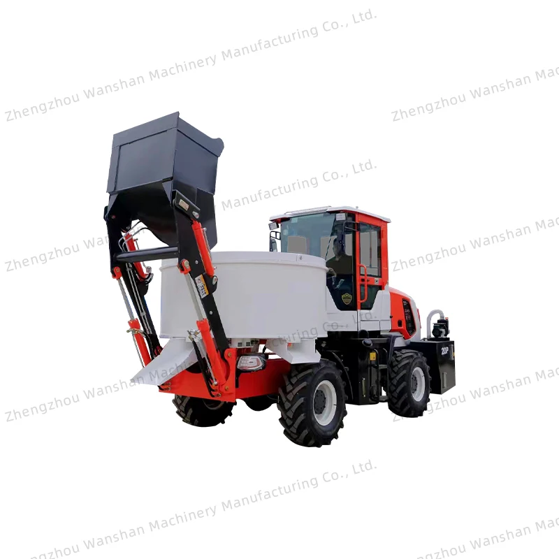 Small Flat Pan Type Concrete Mixer Automatic Self-loading Mini Mobile cement mixer Truck