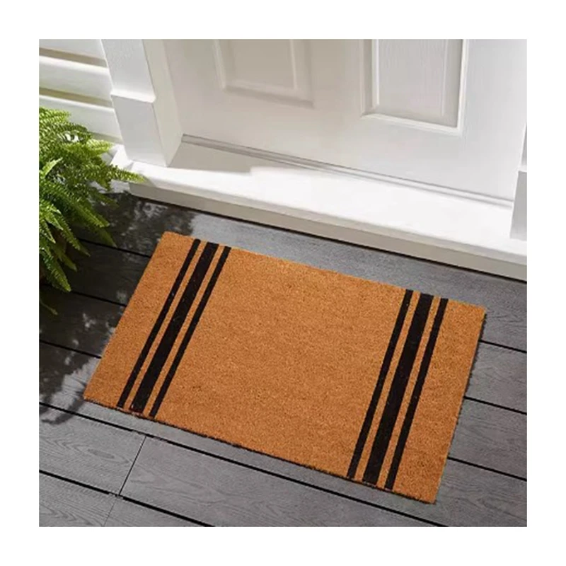 Top quality natural coconut husk mat printed modern design coconut door mat