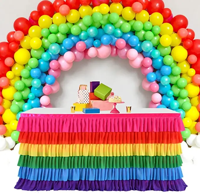 led hawaiian set tutu rainbow table skirt commercial white mermaid satin