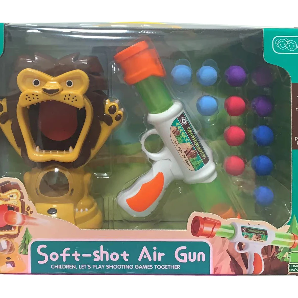 Vast Distances Shot Range Lion Hunting Soft-shot Air Gun with Music Party Shooting Game Toy for Kids