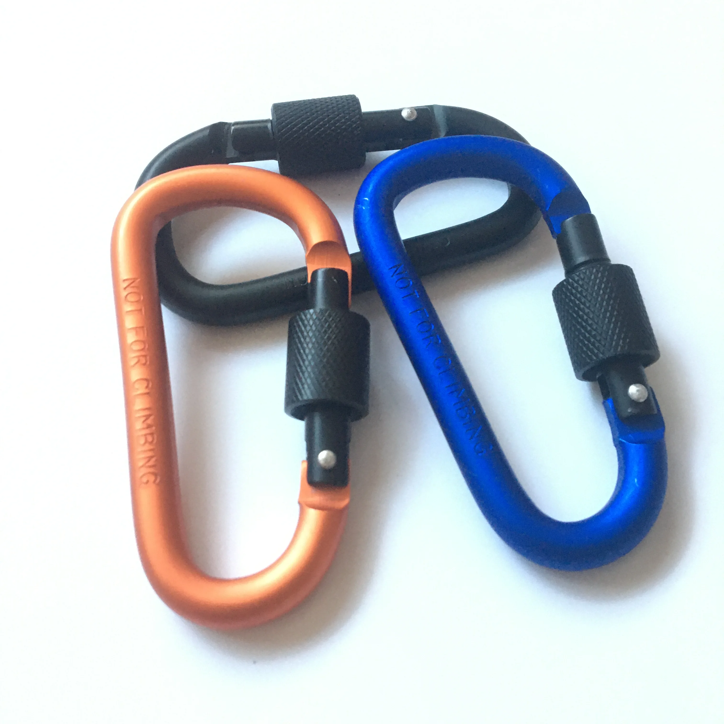 8cm D-Ring Lock Key Camping Hiking Keychain Aluminum Alloy Carabiner