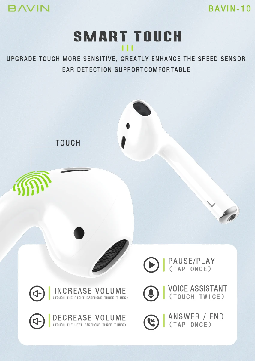 hot selling bavin-10 wireless headset 5.1 version high quality stable