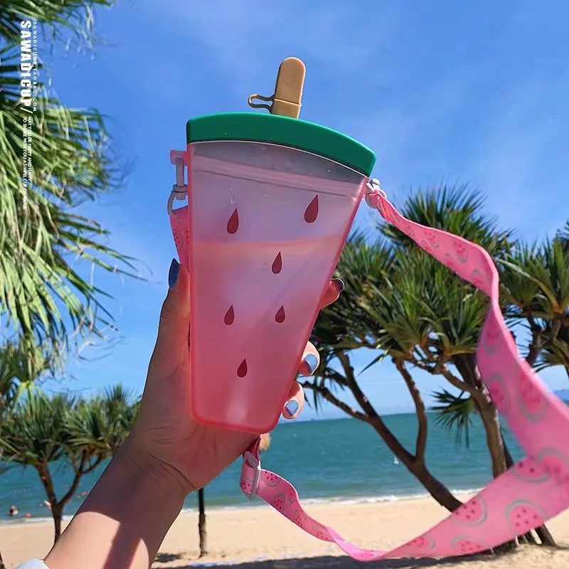 Latest Drink Purse Hot Plastic Cup Water Bottle Popsicle Drink Purse Watermelon Drink Purses With Straw