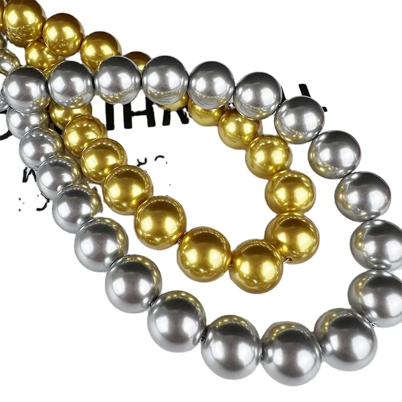 Loose beads boutique glass pearl color linen gray straight hole diy accessories 2-14mm loose beads