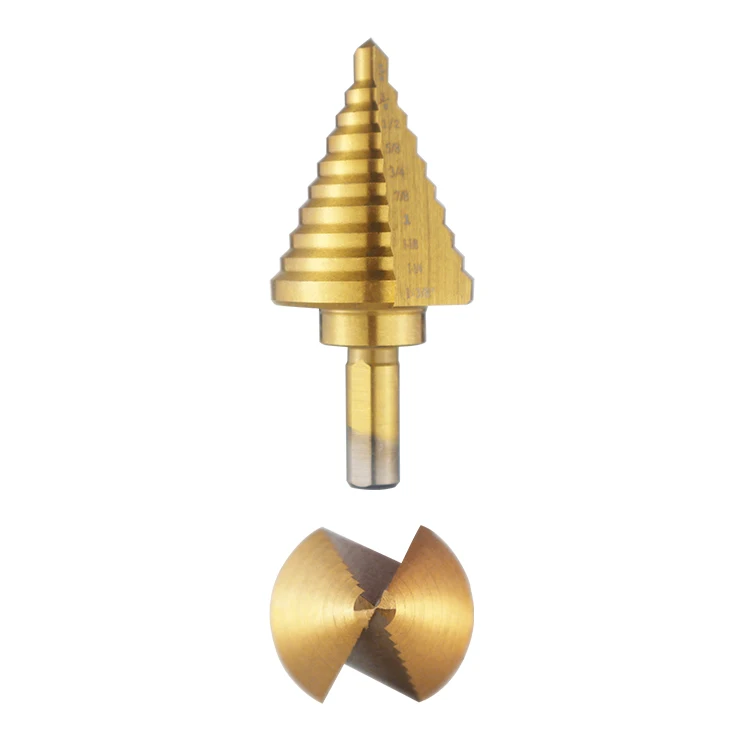 High quality 1/4-1-3/8 Drill set 5 PCS hss hole saw two steps single flute step kit drill bit