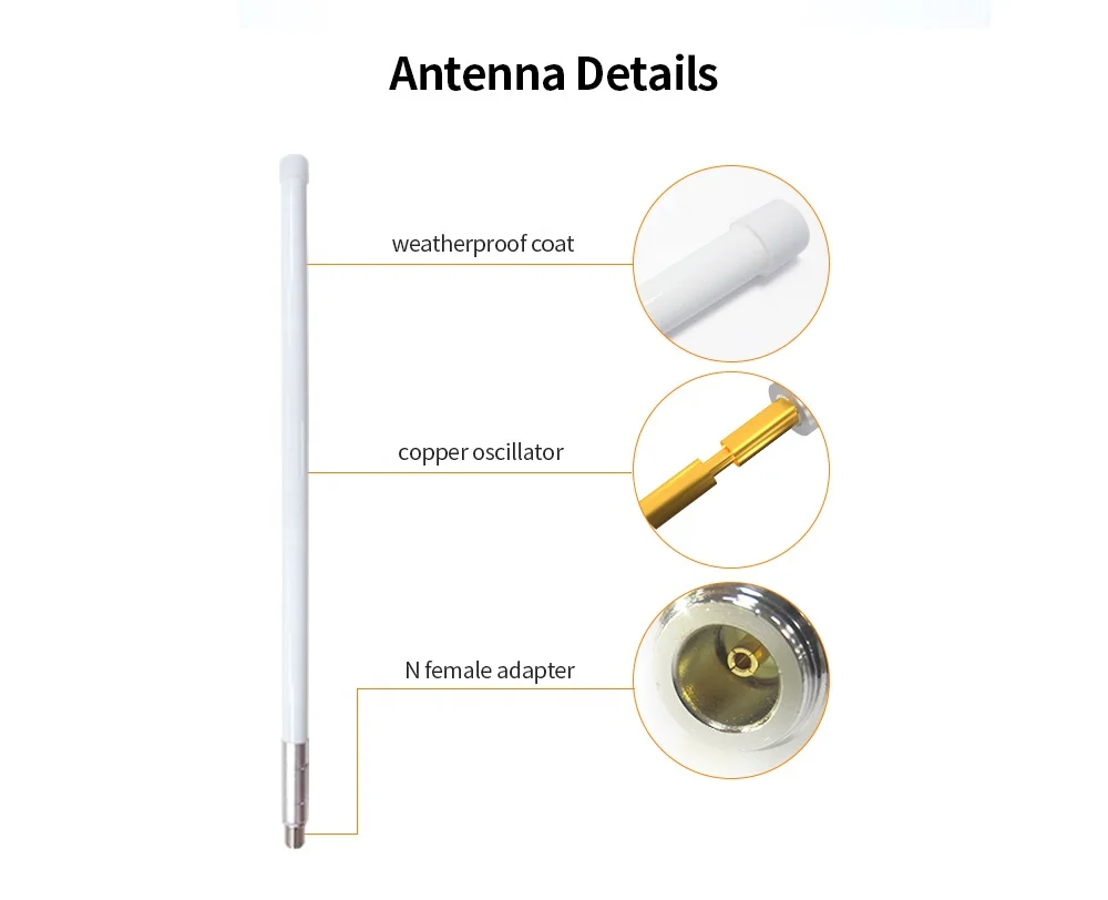 IP68 Outdoor Longrange 2.4GHZ Fiberglass antenna, Omni Directional WIFI 2.4ghz/5.8ghz Fiberglass antenna
