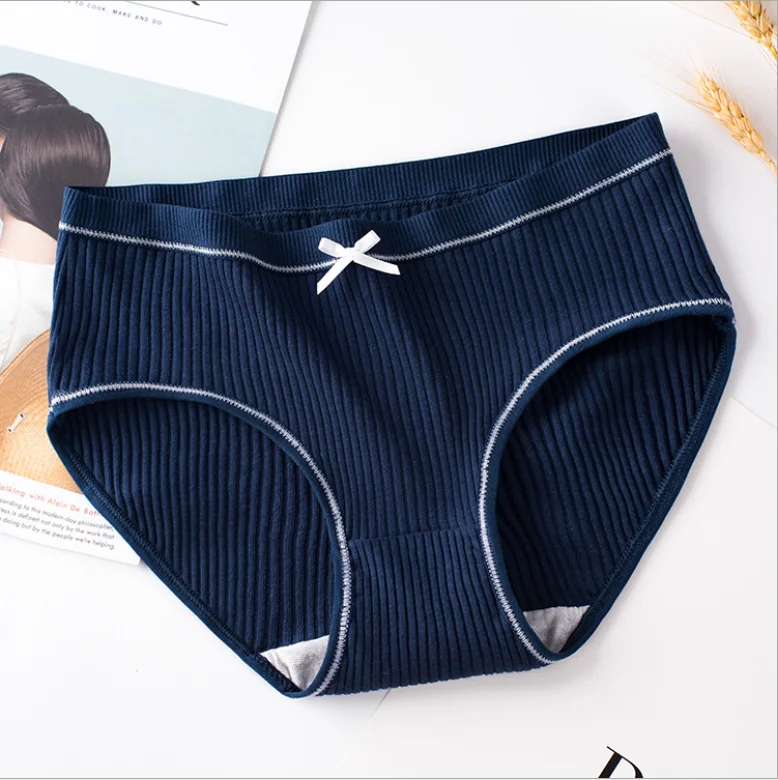 Hotsale Pure Cotton  Panties Lady Thread Princess Bow Sexy Medium Waist Panties Ladies Large Size Briefs