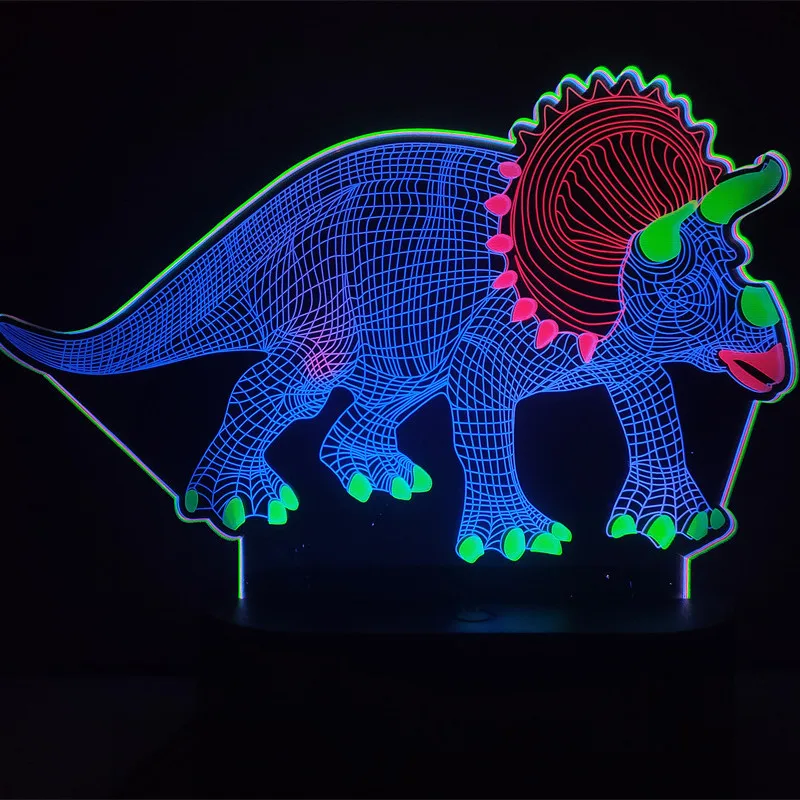 Touch Sensor Bedside Lamp Smart LED  Night Light Desk Lamps Dinosaur Atmosphere 3D Illusion lamps