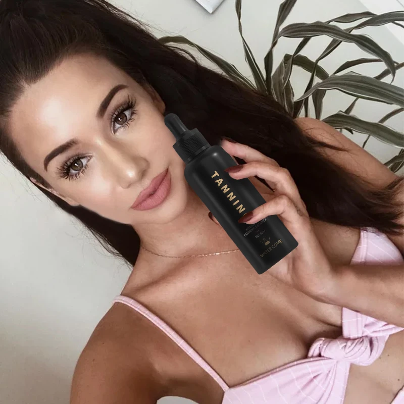 Private Label 100% Natural Self Tan Face Drops Tan Oil instant brown skin tan drops