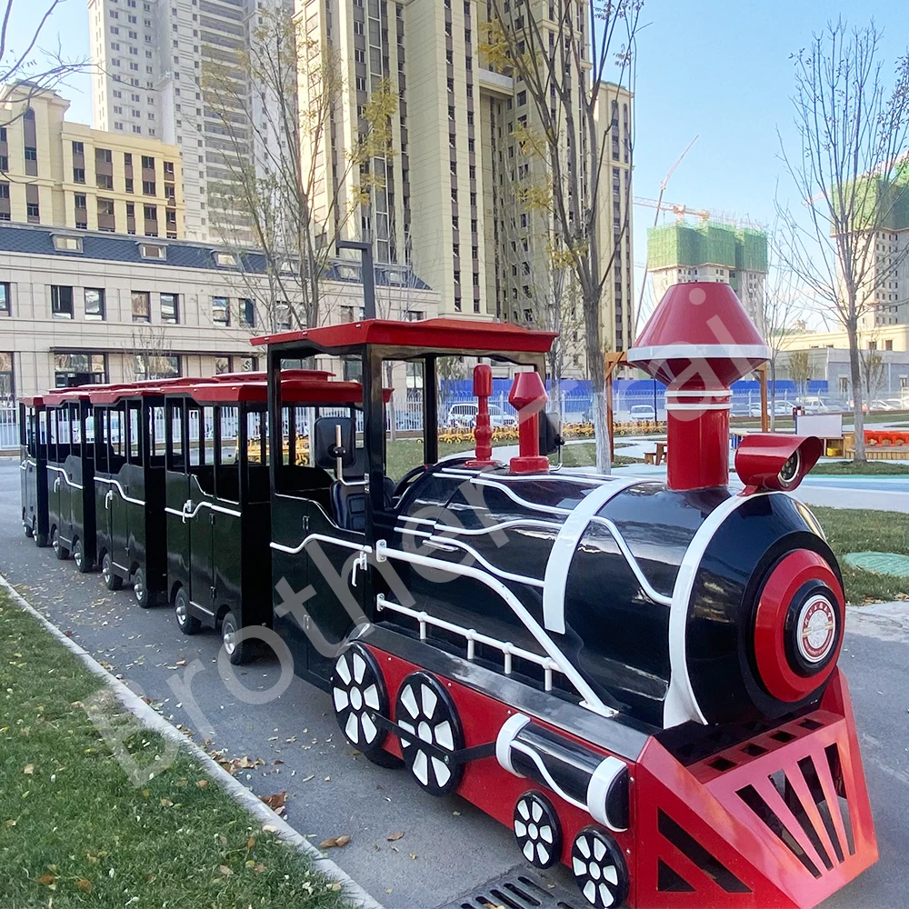 Battery Powered 22 Seater Passenger City Vehicle Electric Mini Train Tourist Shuttle Sightseeing Train For Sale