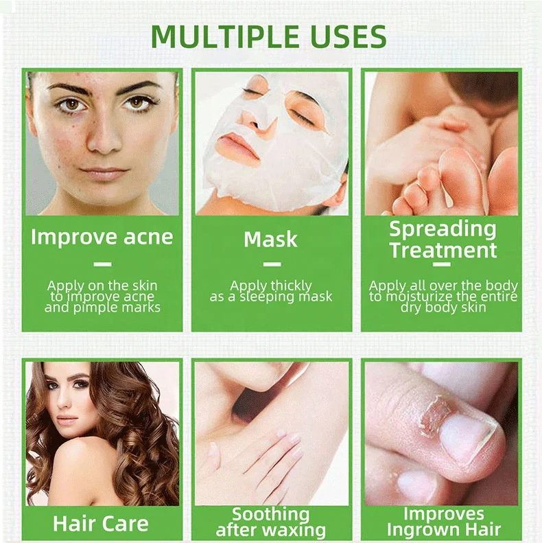 OEM pure natural organic 98% moisturizing hydrate repair aloe vera soothing gel for face