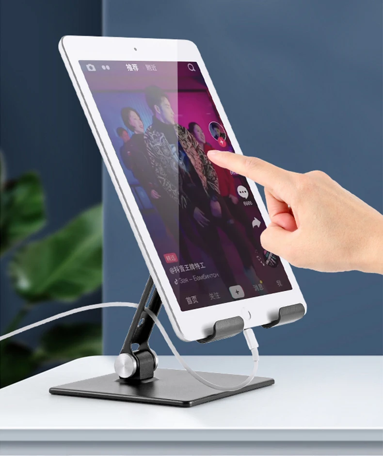 Adjustable Desktop Aluminum Tablet Holder Stand Foldable Aluminium Desktop for iPad Stand