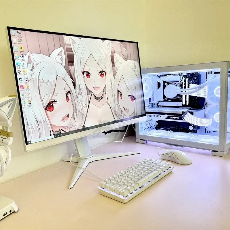 AOC White 2560x1440 / 144hz Game Monitor Led Display 27 Inch Pls Panel Display