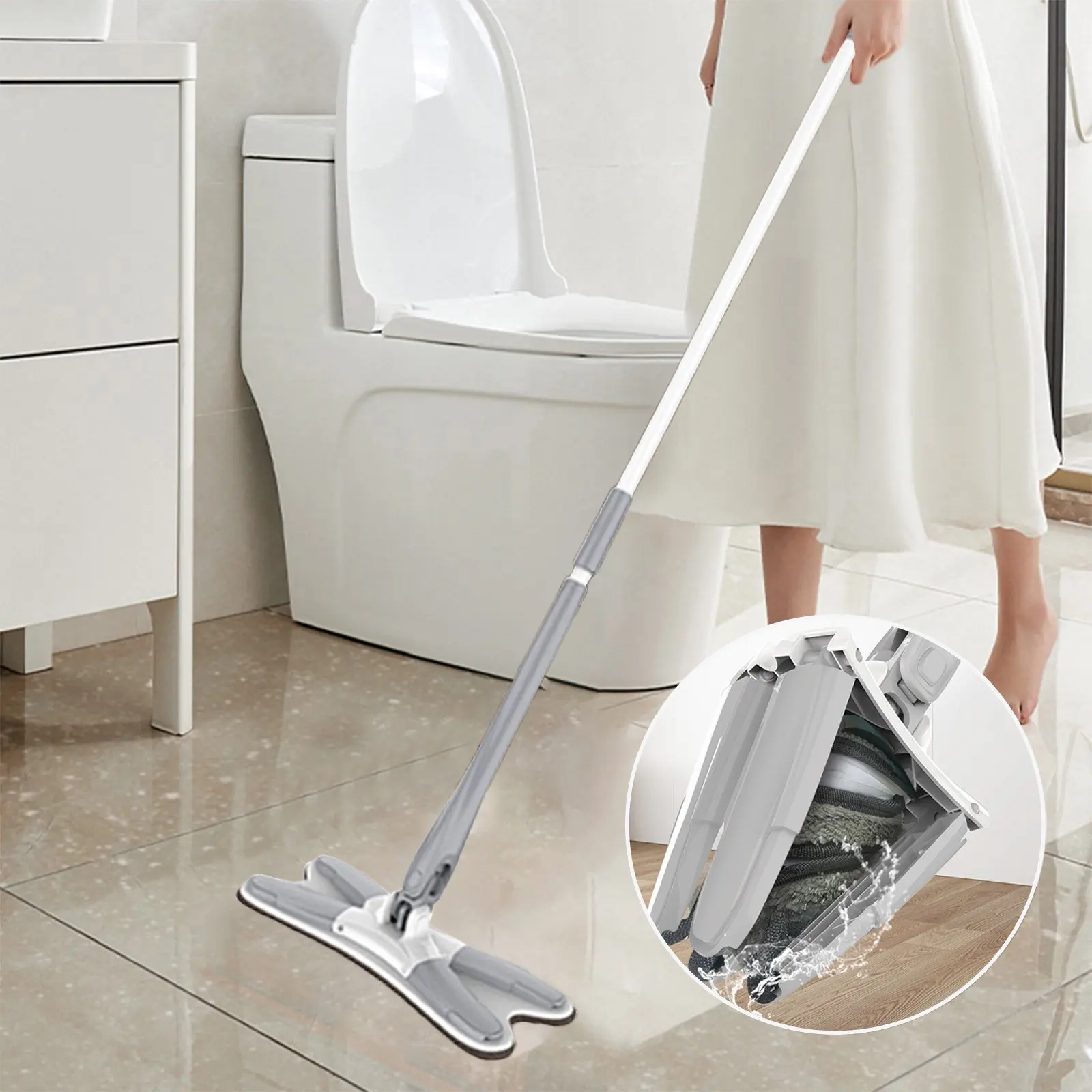 360 rotatable adjustable cleaning easy wring mop self wringing mop butterfly squeeze mop