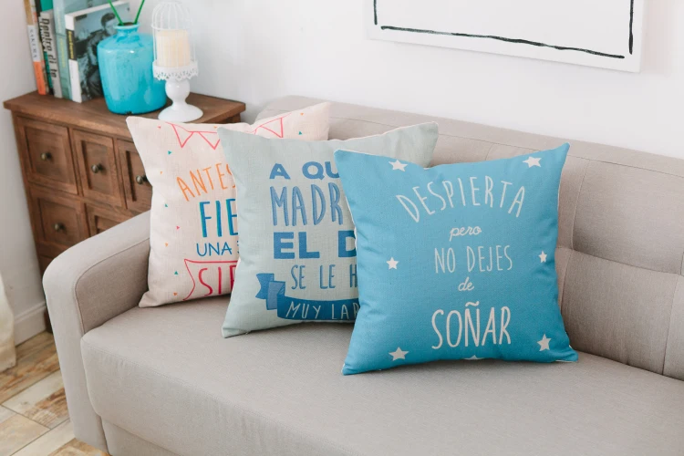 Soft customized digital printing color square 45x45cm pillow cushion for sofa bedroom