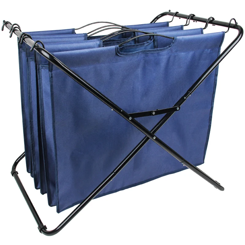 Storage Baskets Set Collapsible metal X-Frame Laundry Hamper with 3 Black Canvas Bag